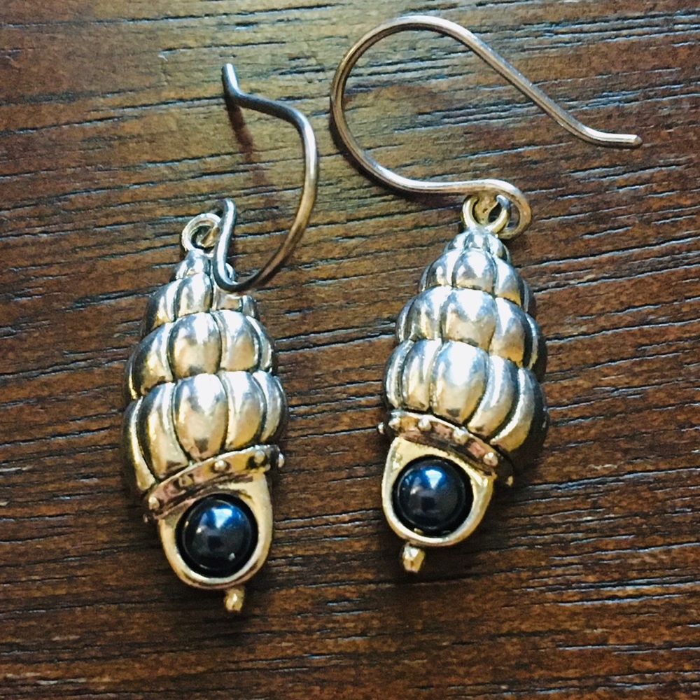 Waxing Poetic Silver & pearl seashell earring new